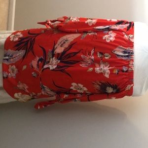 Red off the shoulder dress